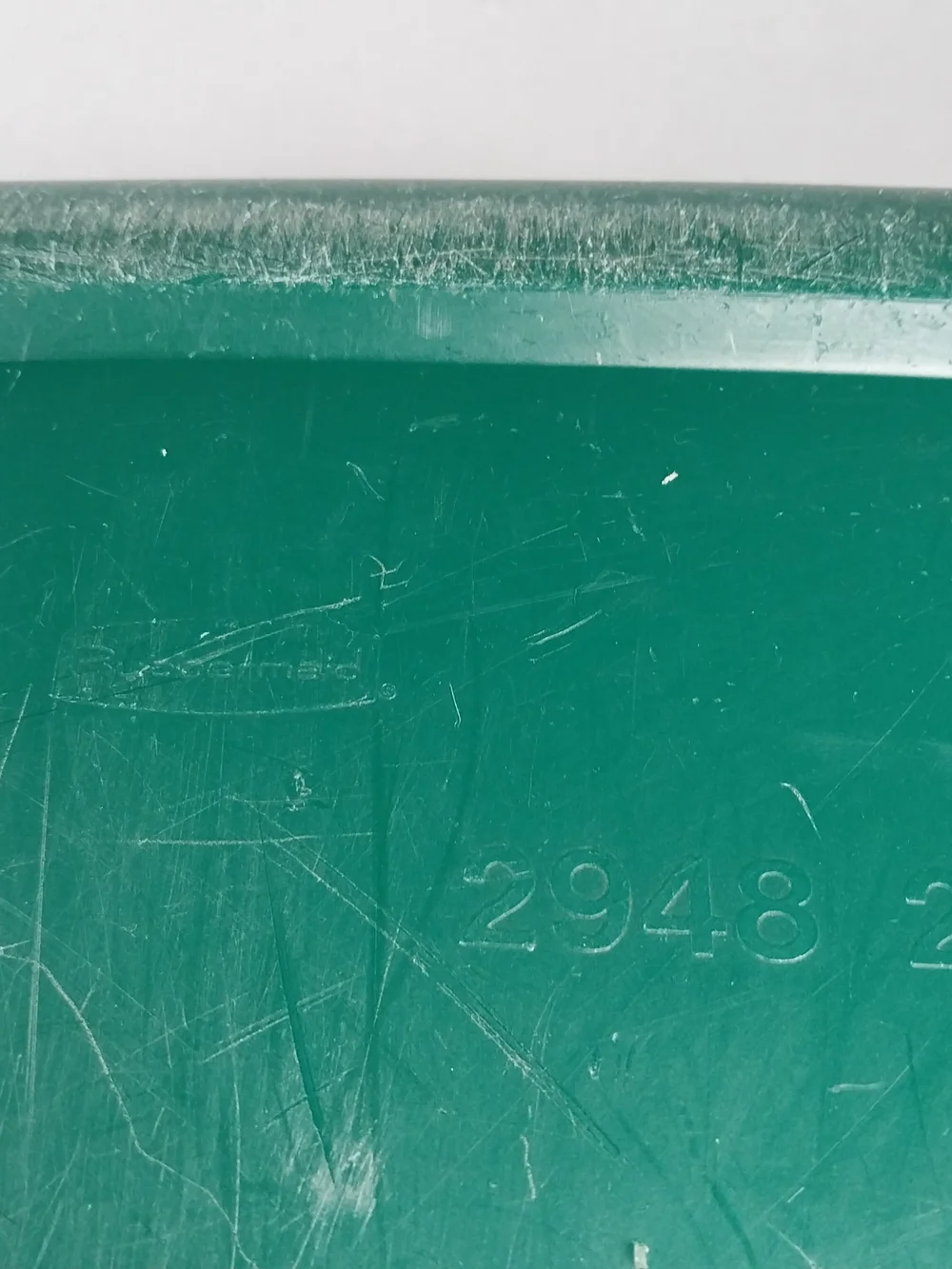 Vintage 70/80s Rubbermaid Ribbed Green Dish Wash Pan 2948 RARE 16x12.75x7”